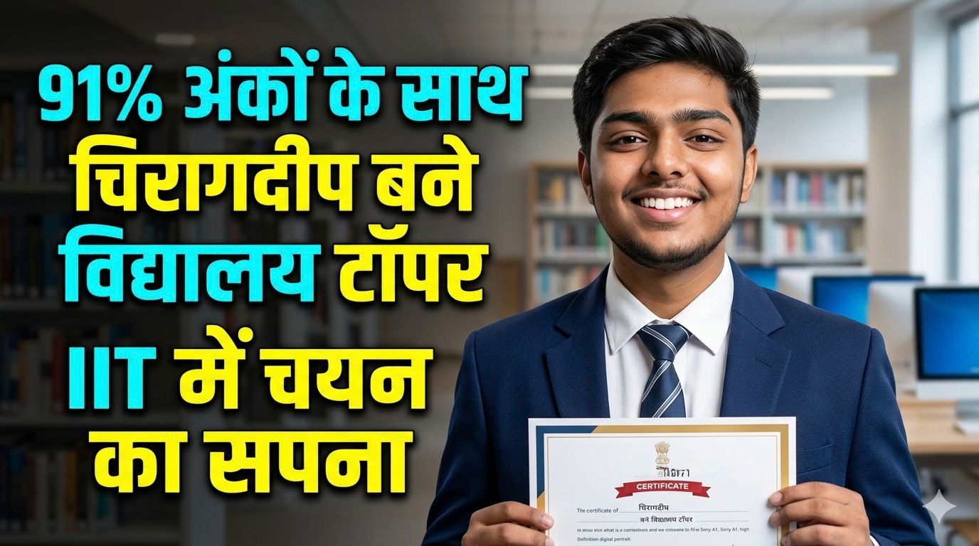 With 91 per cent marks, Chiragdeep did top the school, now the target of selection at IIT.